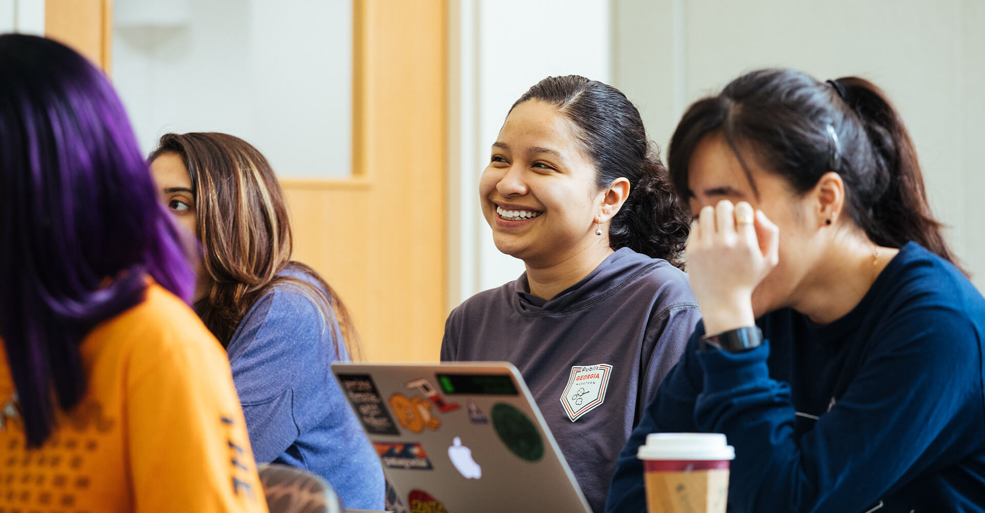 Agnes Scott first-year students in a classroom.