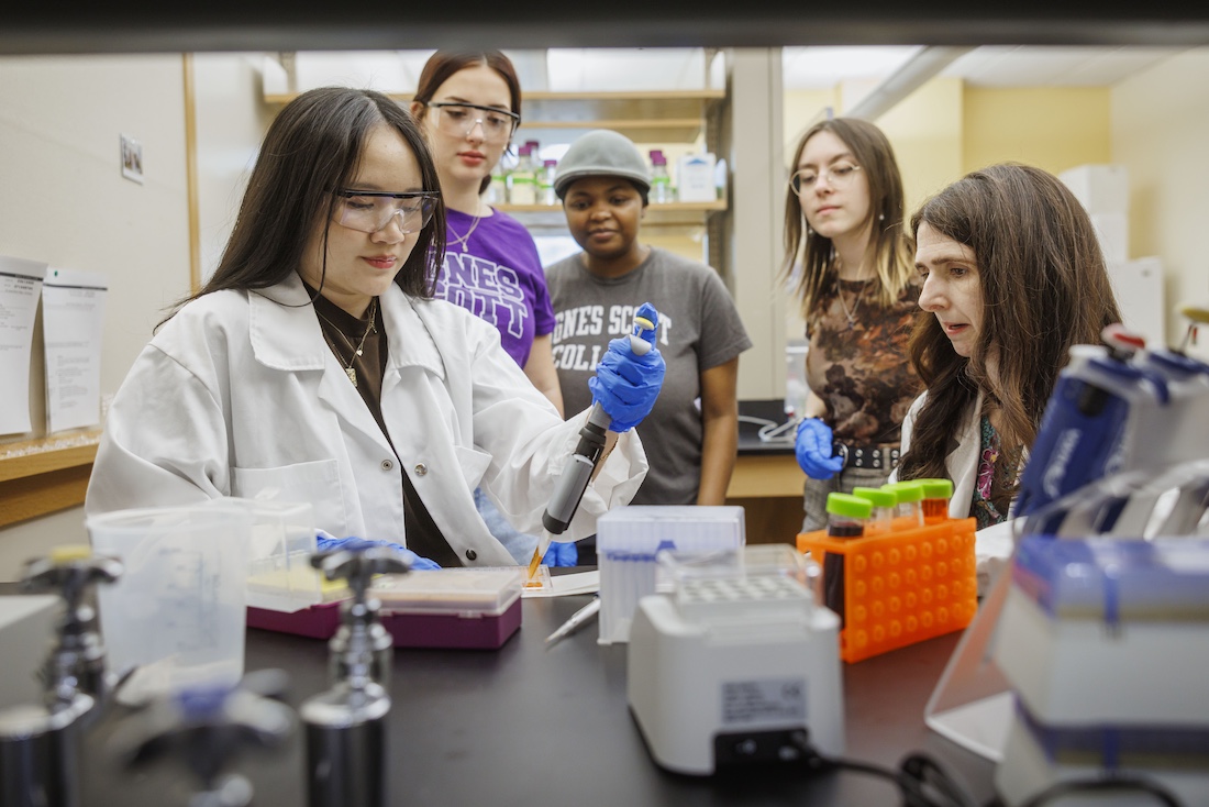 Group of students in a chemistry classroom