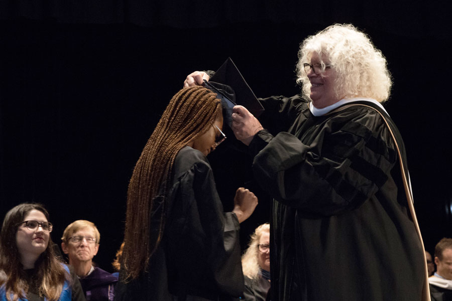 Student is capped during senior investiture