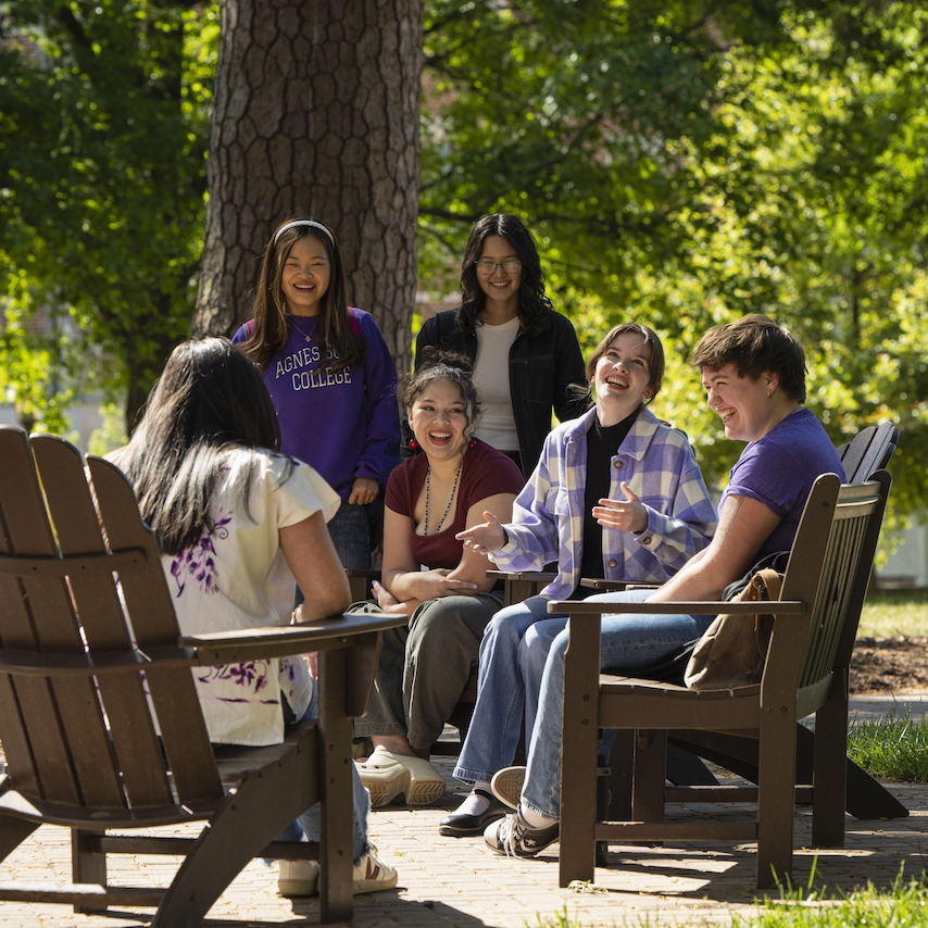 Students participating in community service.