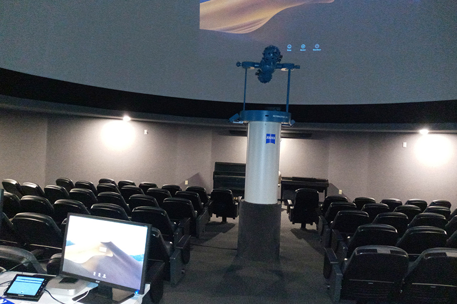 Photo of Bradley planetarium showing the projection screen