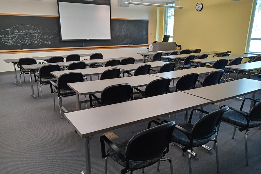 View of Bullock 112W classroom