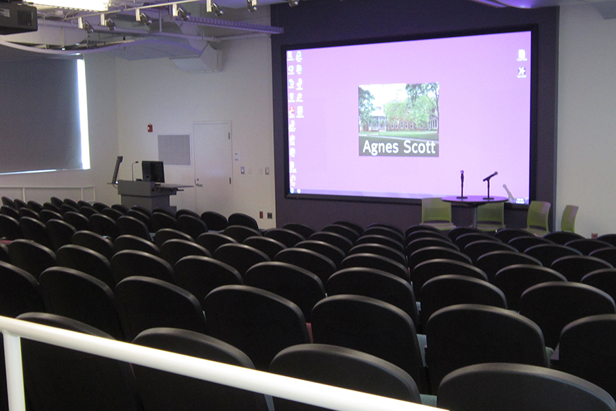 Side view of Campbell 128 showing lecterns