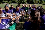 Move to soccer team in a huddle slide