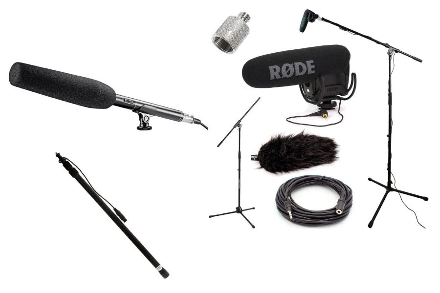 microphone, Rode mic kit and boom pole kit