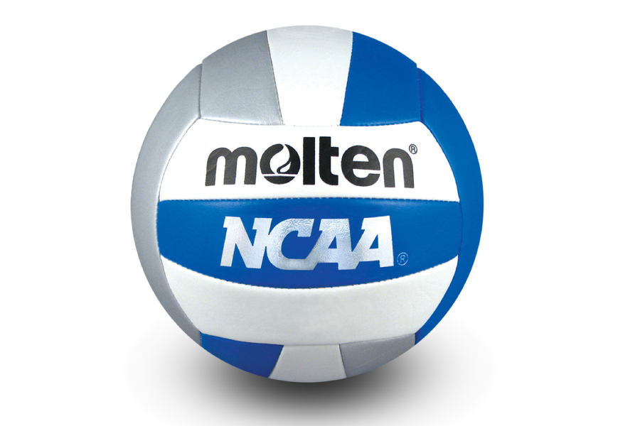 blue and white volleyball