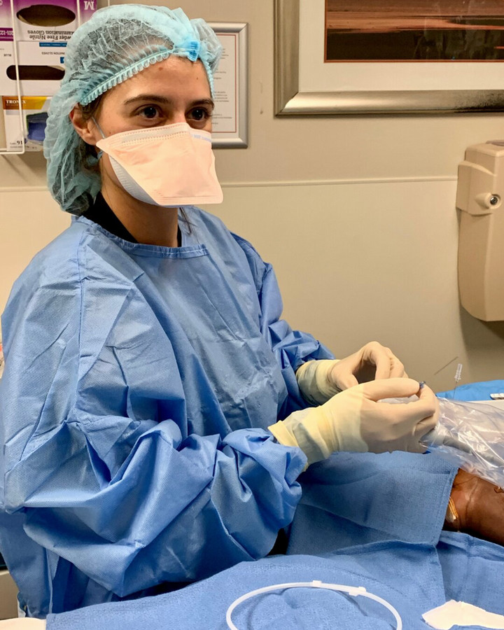 Dr. Christie Savas practicing medicine